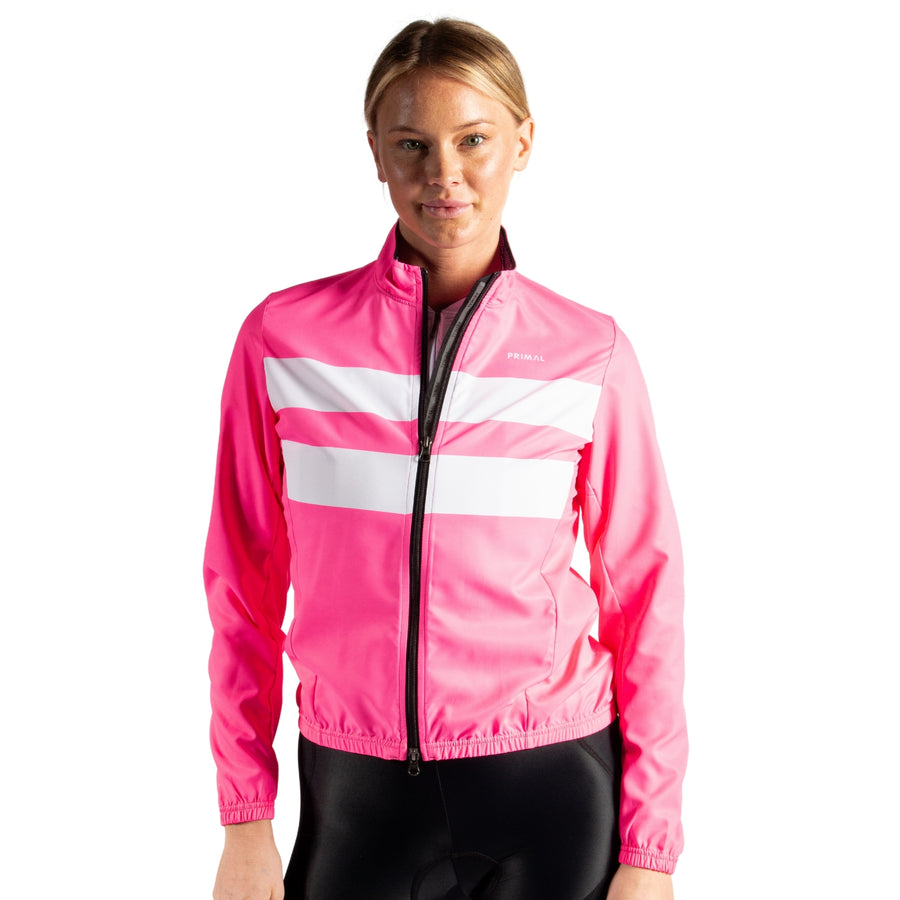 Hi-Viz Pink Stripe Women's Wind Jacket