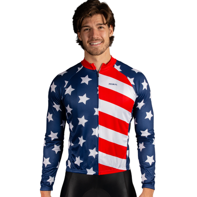 American Flag Men's Long Sleeve Sport Cut Jersey